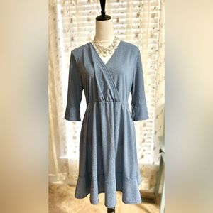 NWOT SHEIN Curve Size 1XL Blue dress with silver threading through out.